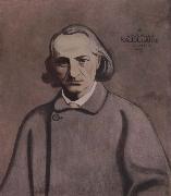 Portrait decoratif of Charles Baudelaire Felix Vallotton